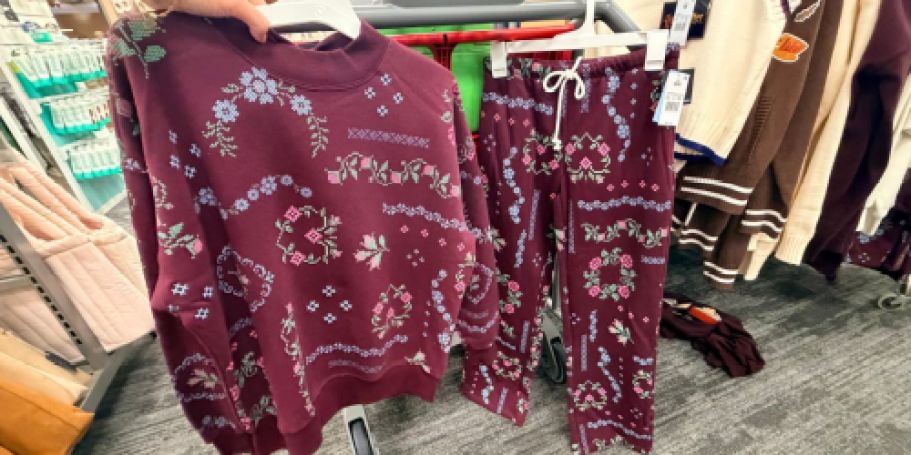 Can You Believe This Embroidered Fleece Sweatshirt Set Is from Target?!