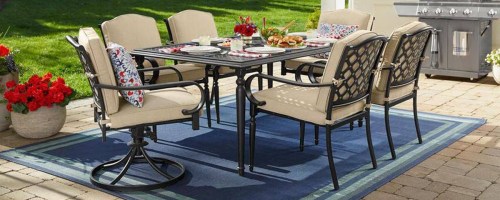 Hampton Bay Laurel Oaks 7-Piece Metal Dining Set w: Cushions