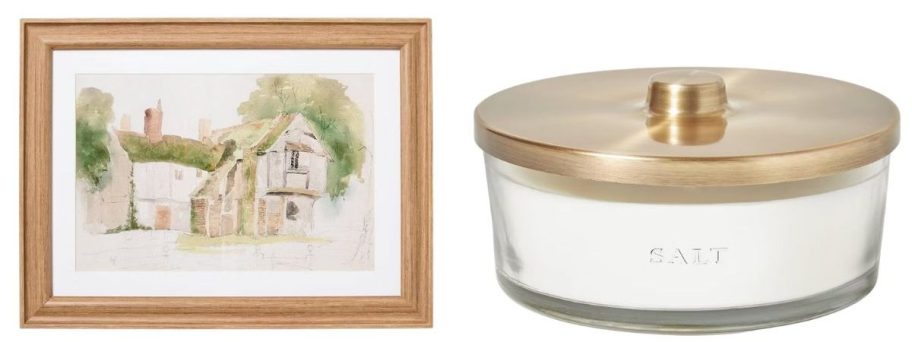 Hearth & Hand w Magnolia wall art and candle