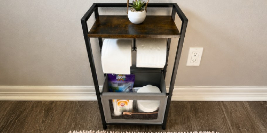 Bathroom Storage Organizer w/ Toilet Paper Holder Just $25 Shipped on Amazon