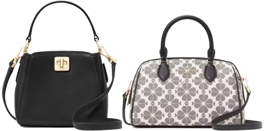 black and grey/white kate spade purses