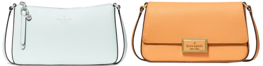 light blue and orange crossbody bags