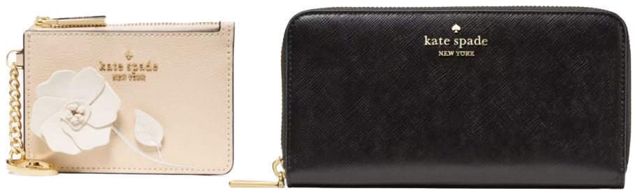 tan and black kate spade wallets