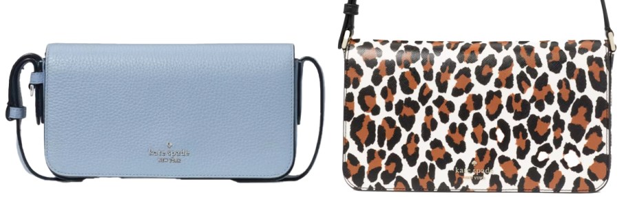 blue and leopard print purses