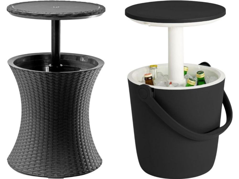 two Keter Outdoor Cooler Tables