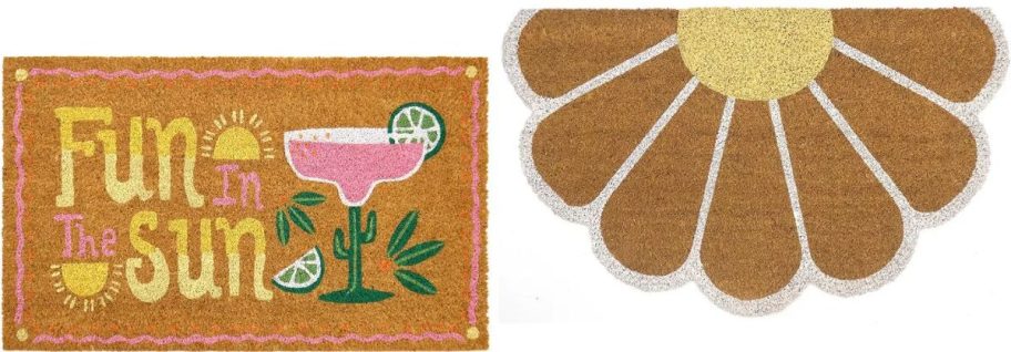 Stock images of two Kohl's Doormats