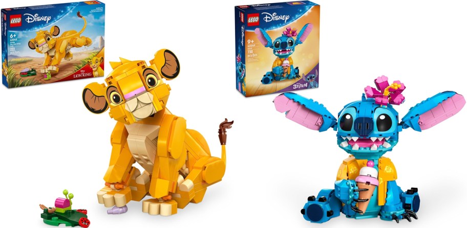 simba and stitch lego sets