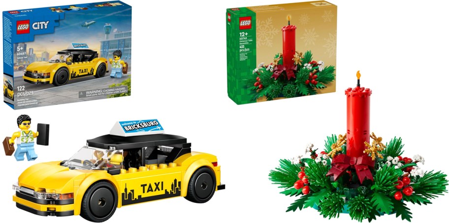 legeo taxi and christmas candle decoration