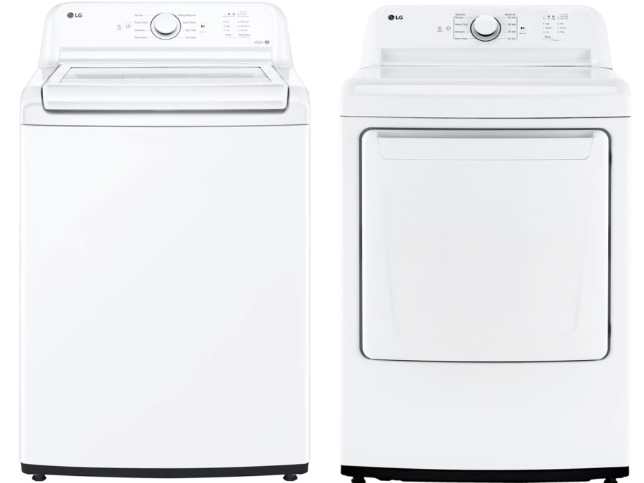 white washing machine and dryer pair