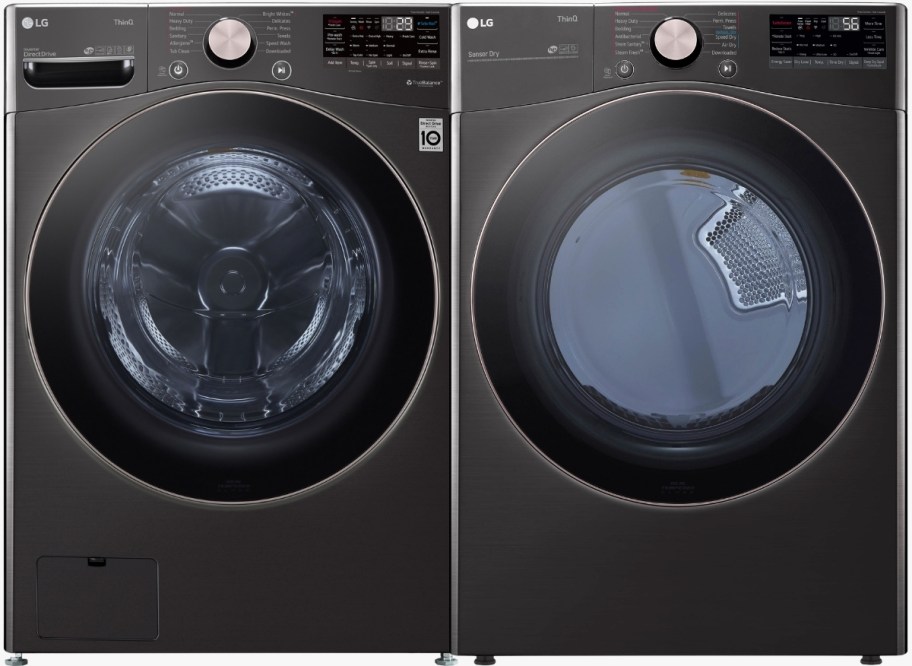 LG front load washer and dryer pair
