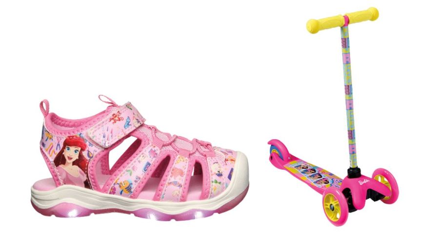 Licensed Toddler Character Light-Up Shoes and Sakar Character 3-Wheel Scooter