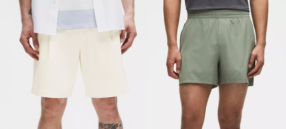 men in white and green shorts