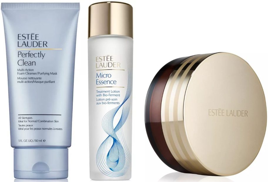 Stock images of 3 Estee Lauder Skincare products