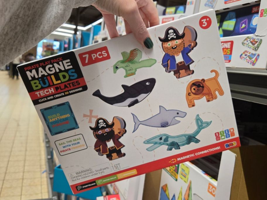Magne Builds Magnetic Character Set 7-Piece Pirates in hand in store