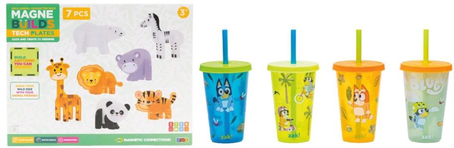 Magne Builds Magnetic Tiles and Zak! Character Color Change Tumblers