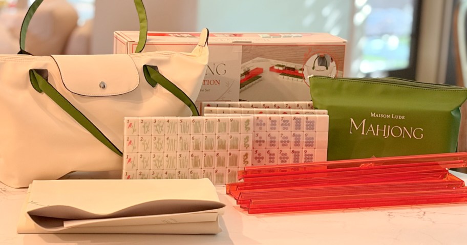 Mahjong Set displayed on kitchen countertop