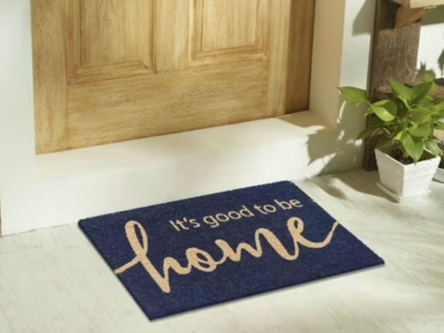 Mainstays Coir doormat on a doorstep
