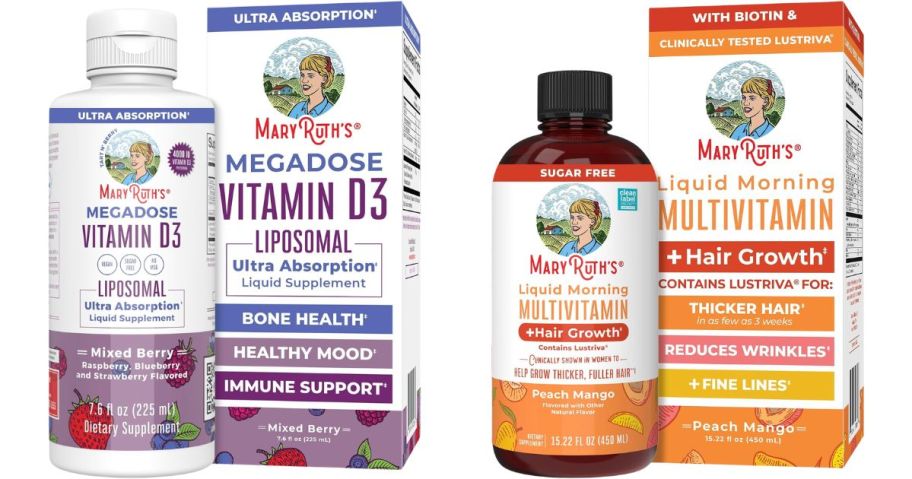MaryRuth Organics Megadose Liposomal Vitamin D3 and Liquid Multivitamin + Hair Growth