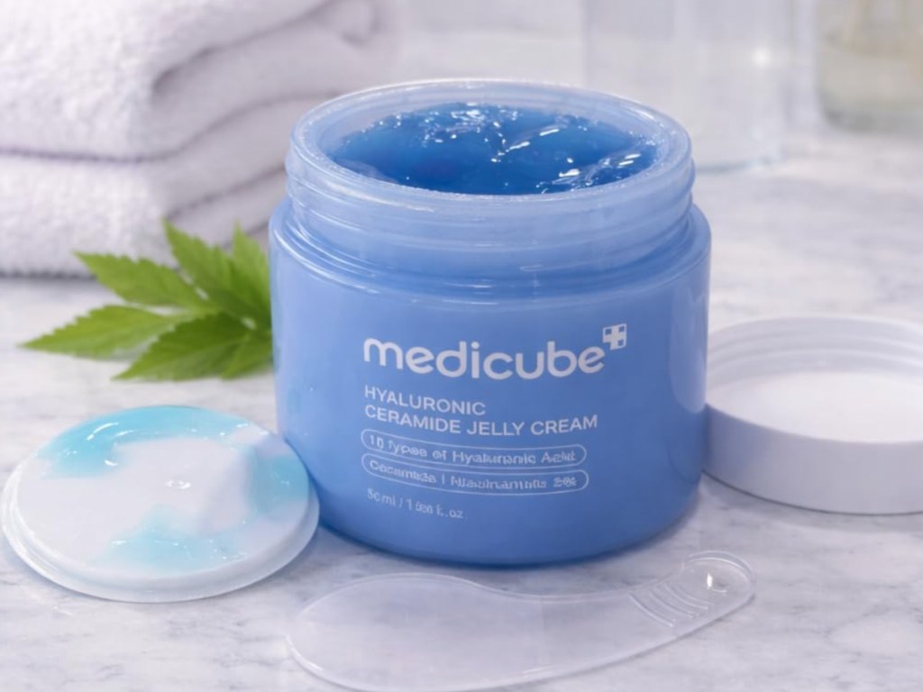 jar of blue Medicube Jelly Cream