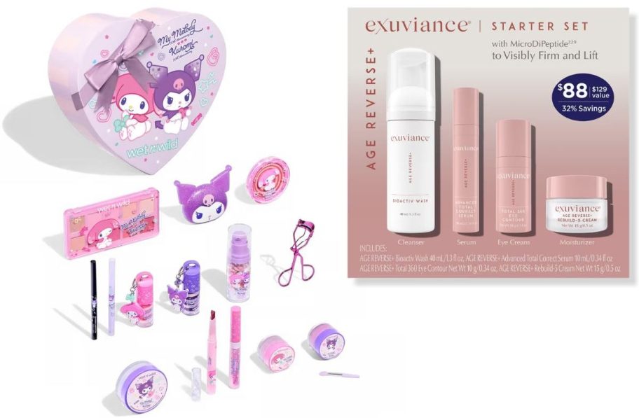Stock images of Wet n Wild My Melody PR Box and Exivance Skin Care Set