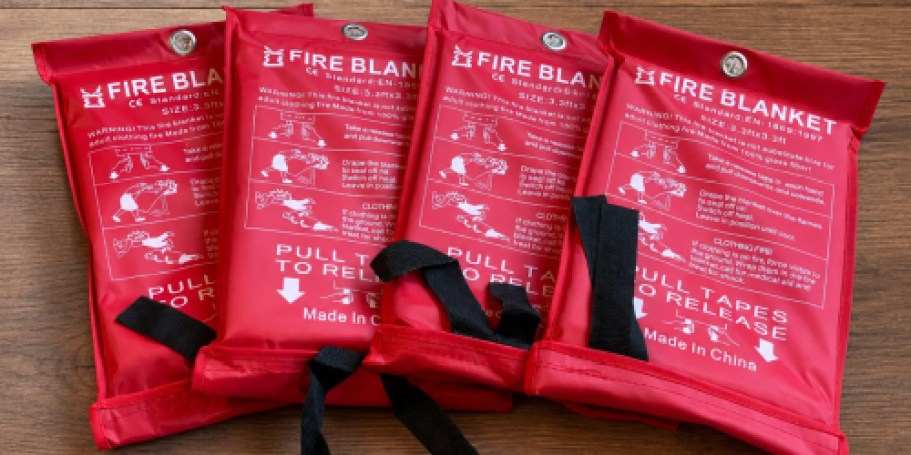 Emergency Fire Blanket 4-Pack Only $14.99 on Amazon (Quicker Than a Fire Extinguisher!)