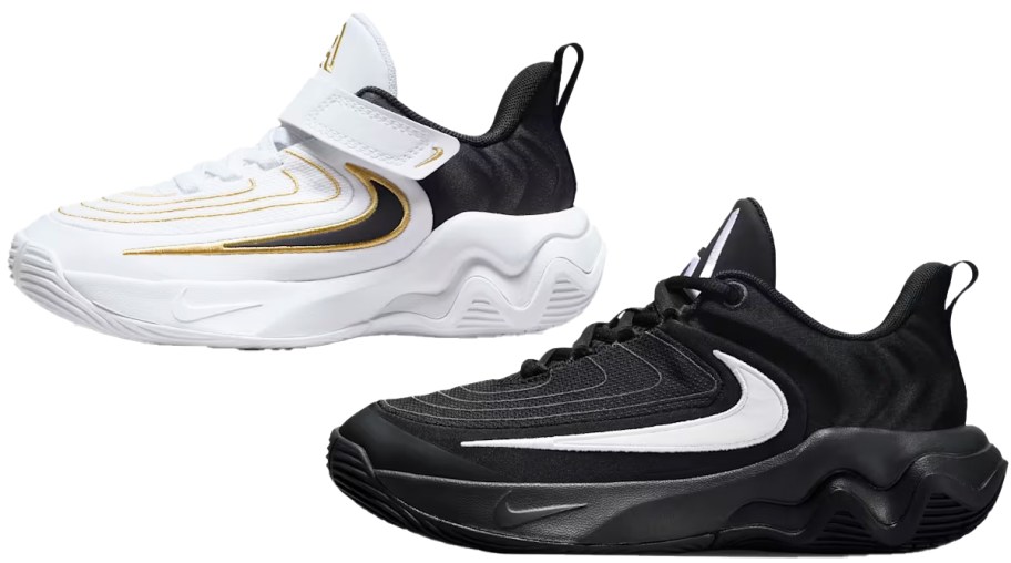 black and white nike basketball shoes