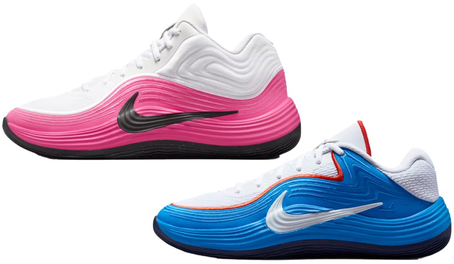 pink and blue nike basketball shoes