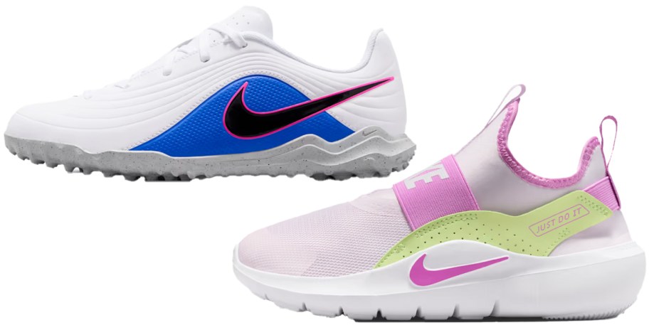 white and pink nike shoes