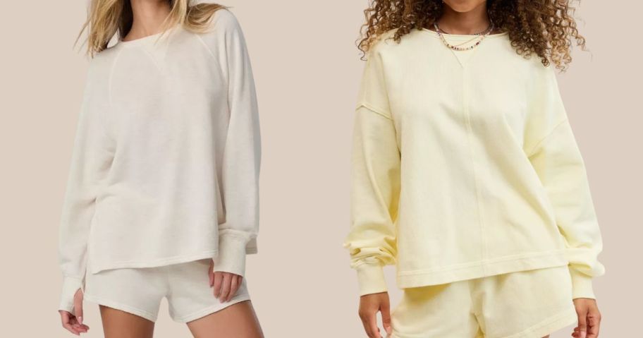 OFFLINE By Aerie Keep It 100 Terry Long Sleeve Crewneck and Aerie Vacay Crew Sweatshirt