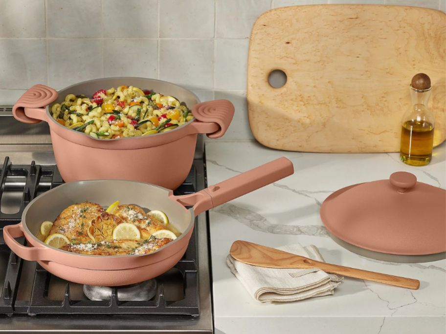 An Our place cookware set with an always pan and a perfect pot