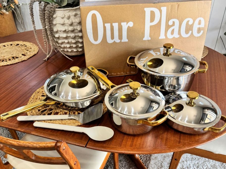 Our Place Titanium Pro Cookware Set on table