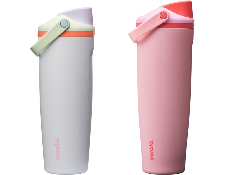 white and pink owala tumblers