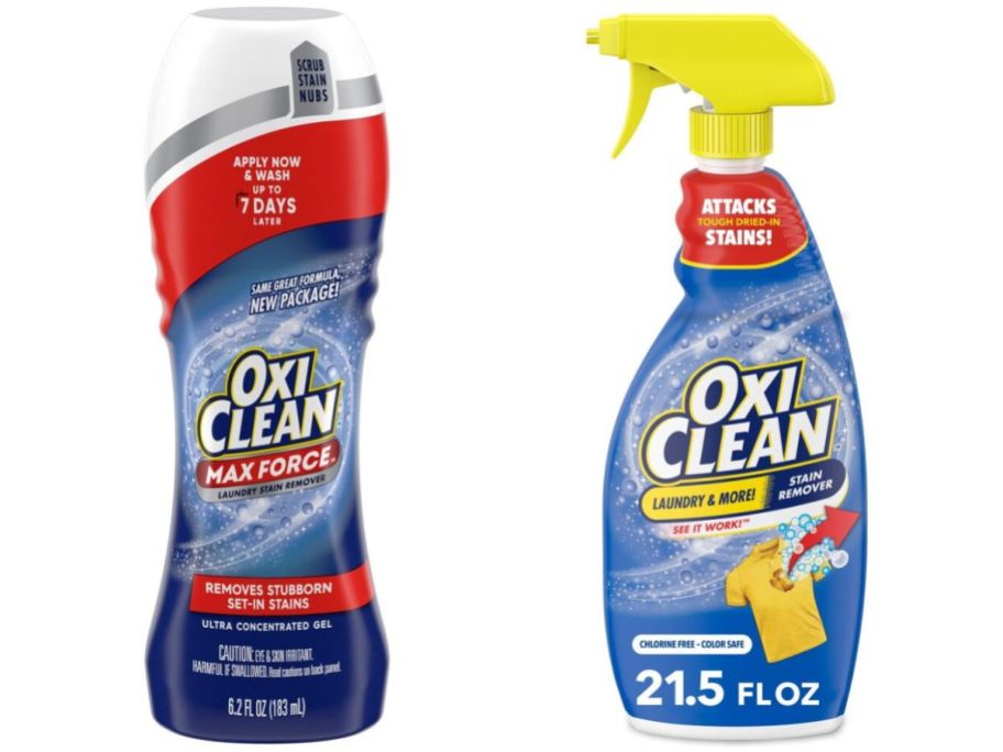 Stock images of OxiClean Stain Remover Gel and Spray