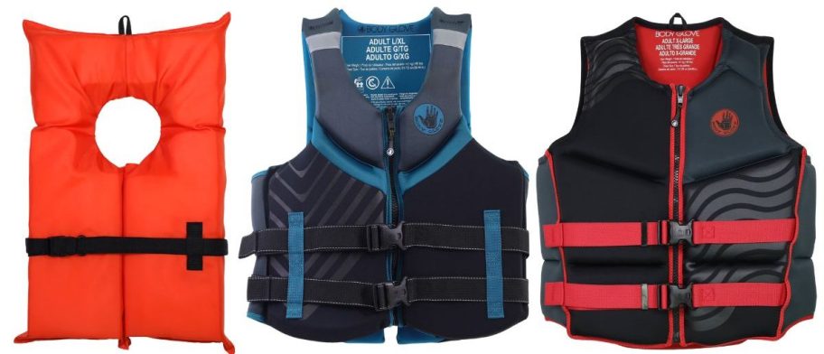 Ozark Trail Unisex Adult Type II PFD Life Jacket, Body Glove Adult Neoprene PFD Life Jacket & Vest, and Body Glove Overboard Evoprene Adult PFD Life Jacket & Vest