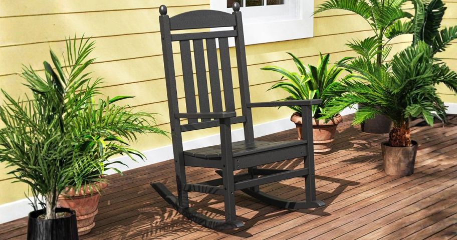 POLYWOOD Gulf Shores Rocking Chair on porch