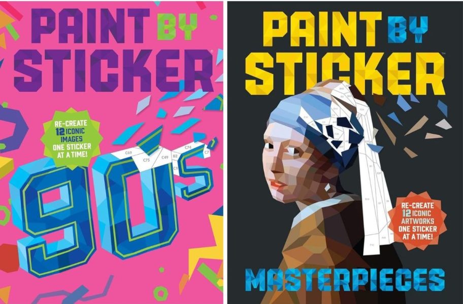 Stock images of two Paint by sticker Books