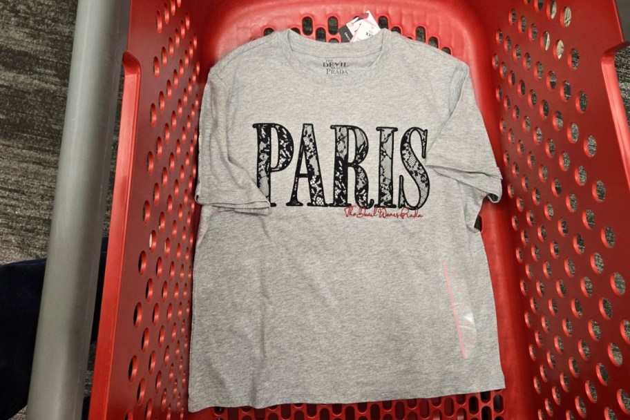 graphic t-shirt in a target cart