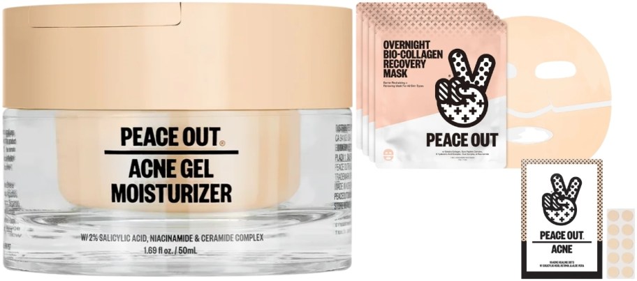 a jar of acne gel and a 4pack mask and dot bundle