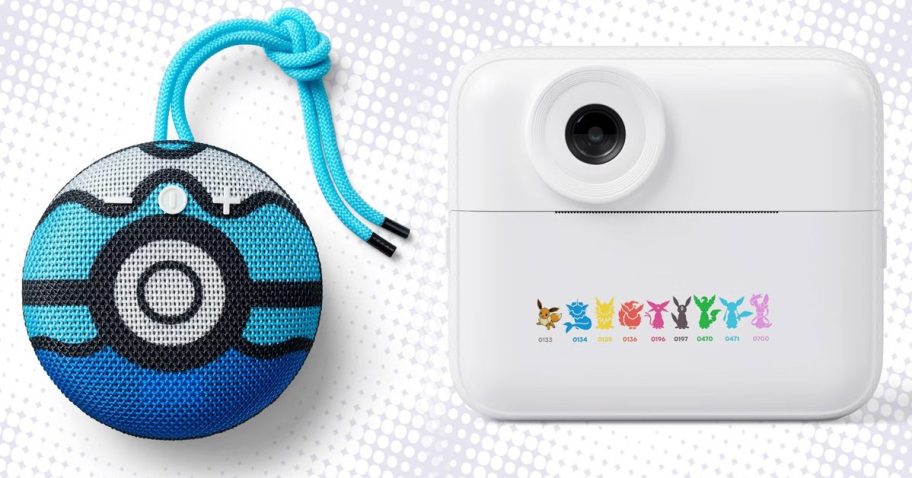 Pokémon Dive Ball Portable Speaker and Pokémon Instant Print Digital Camera