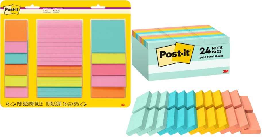 stock images of two different types of post-it notes in packaging 