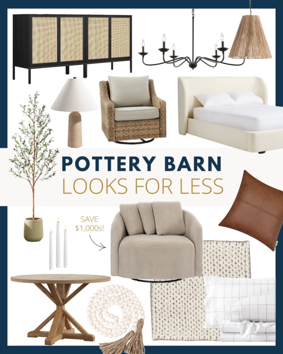 pottery barn looks for less collage of various home products