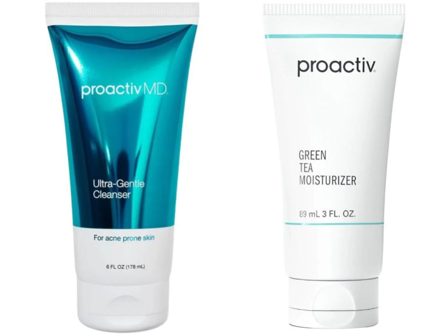 ProactivMD Ultra Gentle Face Cleanser 6oz and Green Tea Moisturizer with Hyaluronic Acid 3oz