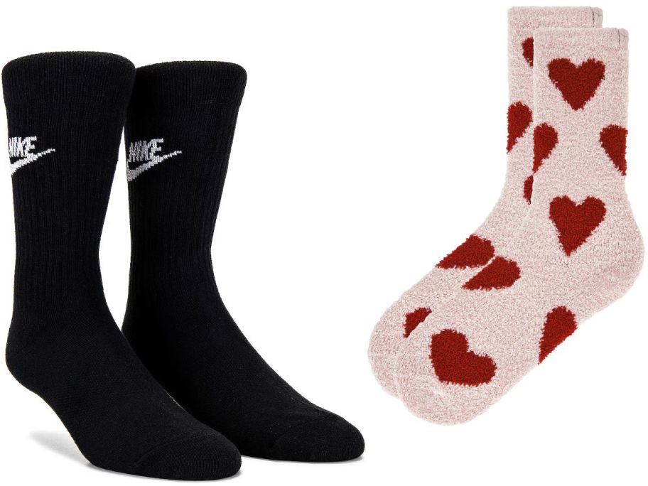Stock images of Nike and Barefoot Dreams Socks
