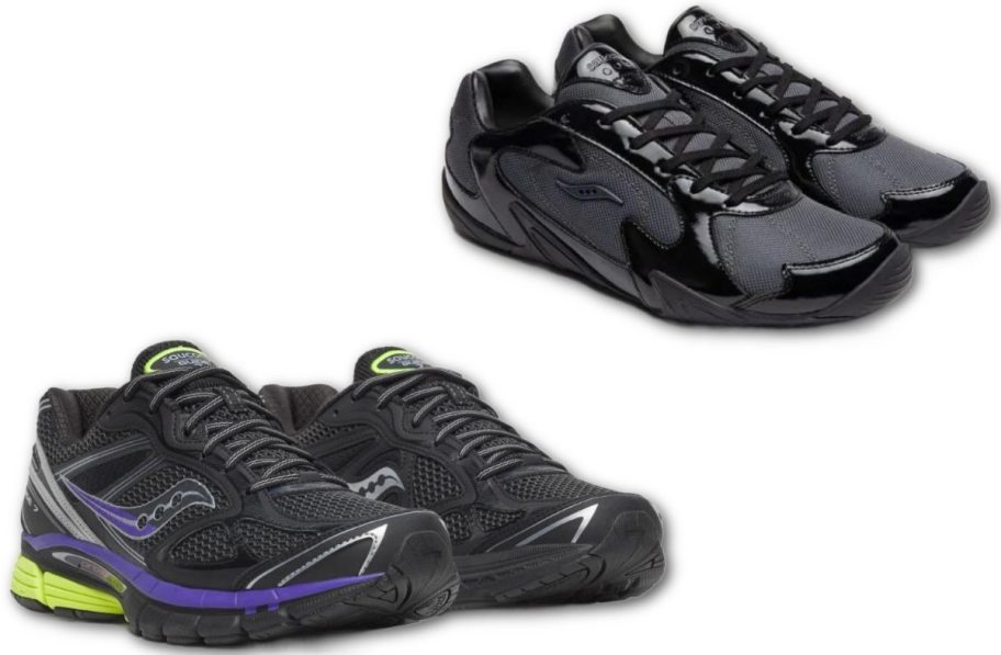 Stock images of two pairs of Saucony Shoes