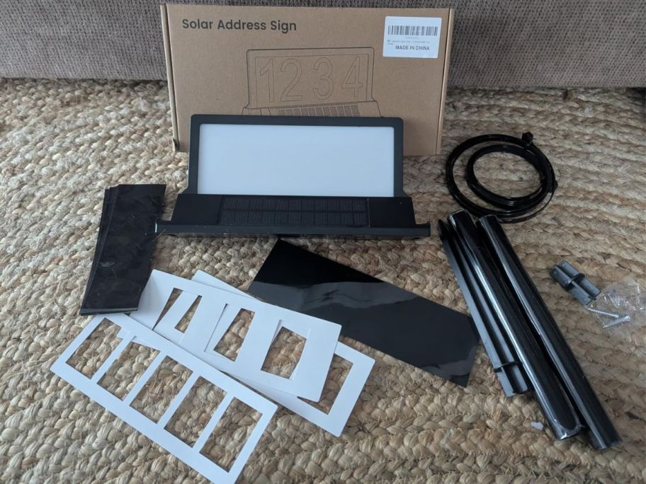 A customizable solar address sign kit