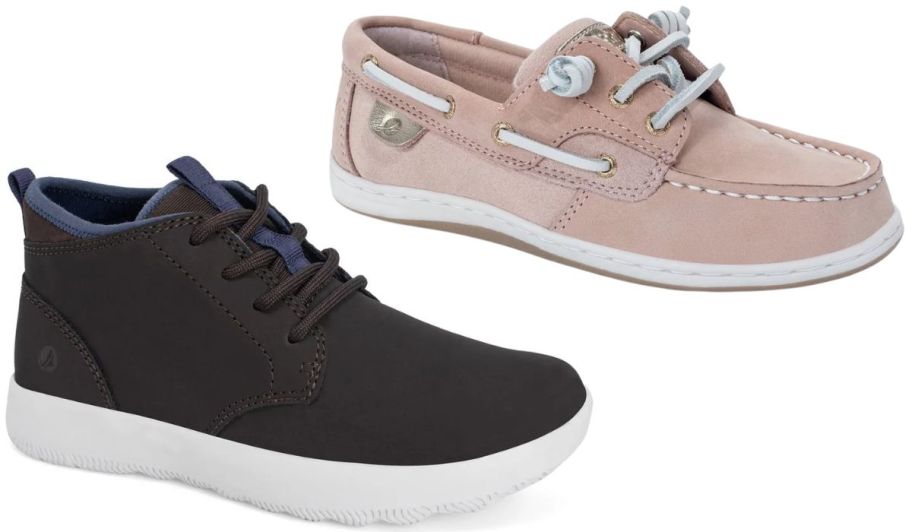 Sperry shoes in black and pink boat shoes