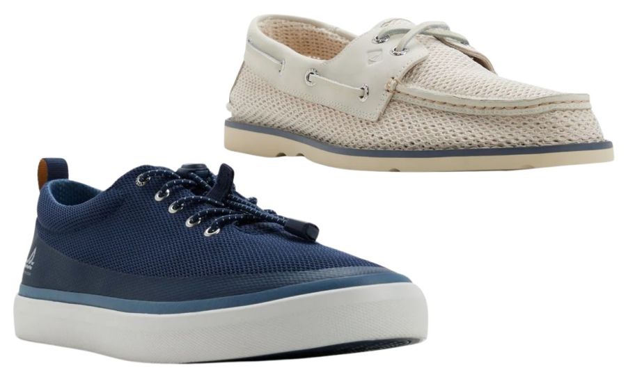 Sperry Blue and beige boat shoes 