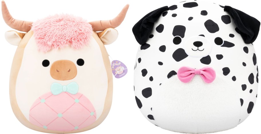 highland cow and dalmatian squishmallows