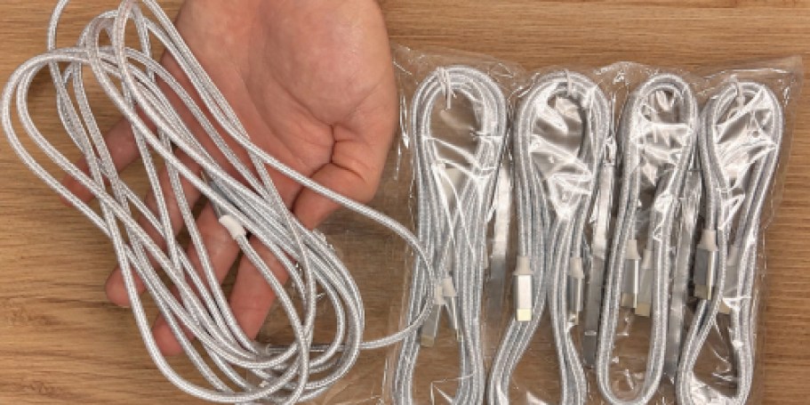 USB-C Charging Cables 5-Pack Just $3.99 on Amazon – Includes 3 Different Lengths!
