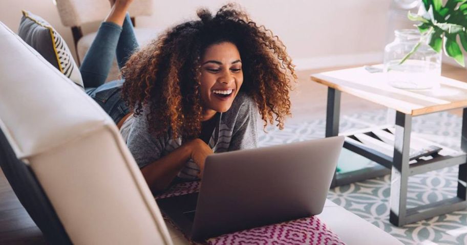 woman using T-Mobile 5G Home Internet on laptop
